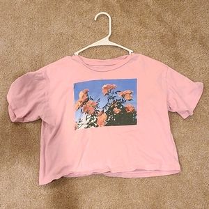 Cropped Pink Floral t-shirt